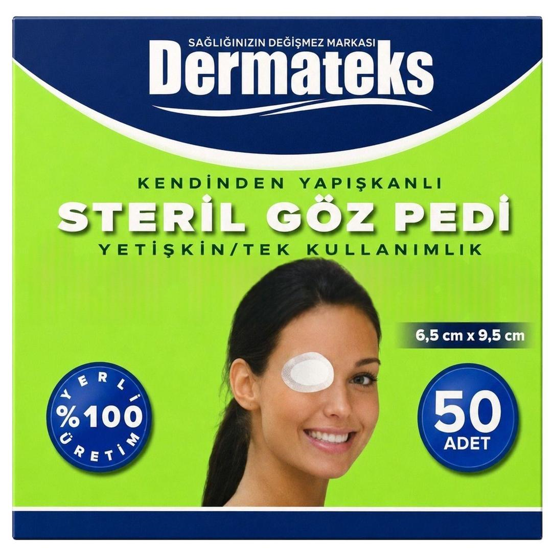 Dermateks Steril Yapışkanlı Yetişkin Göz Pedi 6.5 x 9.5 cm 50’li