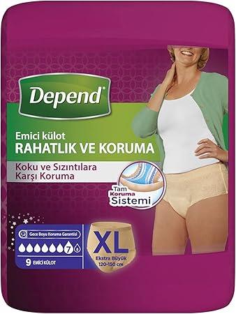 DEPEND EMİCİ KÜLOT KADIN EXTRA BÜYÜK 9LU