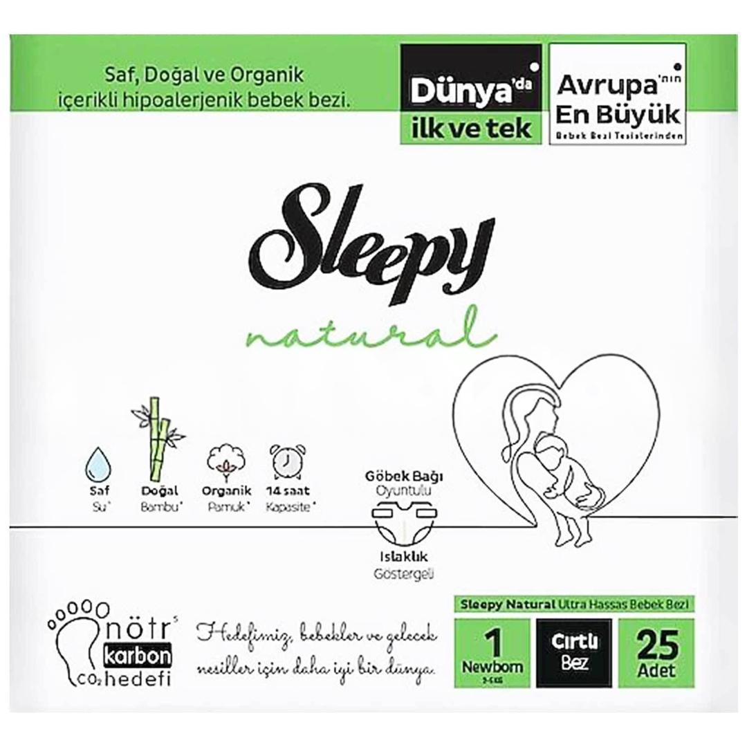 Sleepy Naturel Ultra Hassas 1 Numara Bebek Bezi 25li