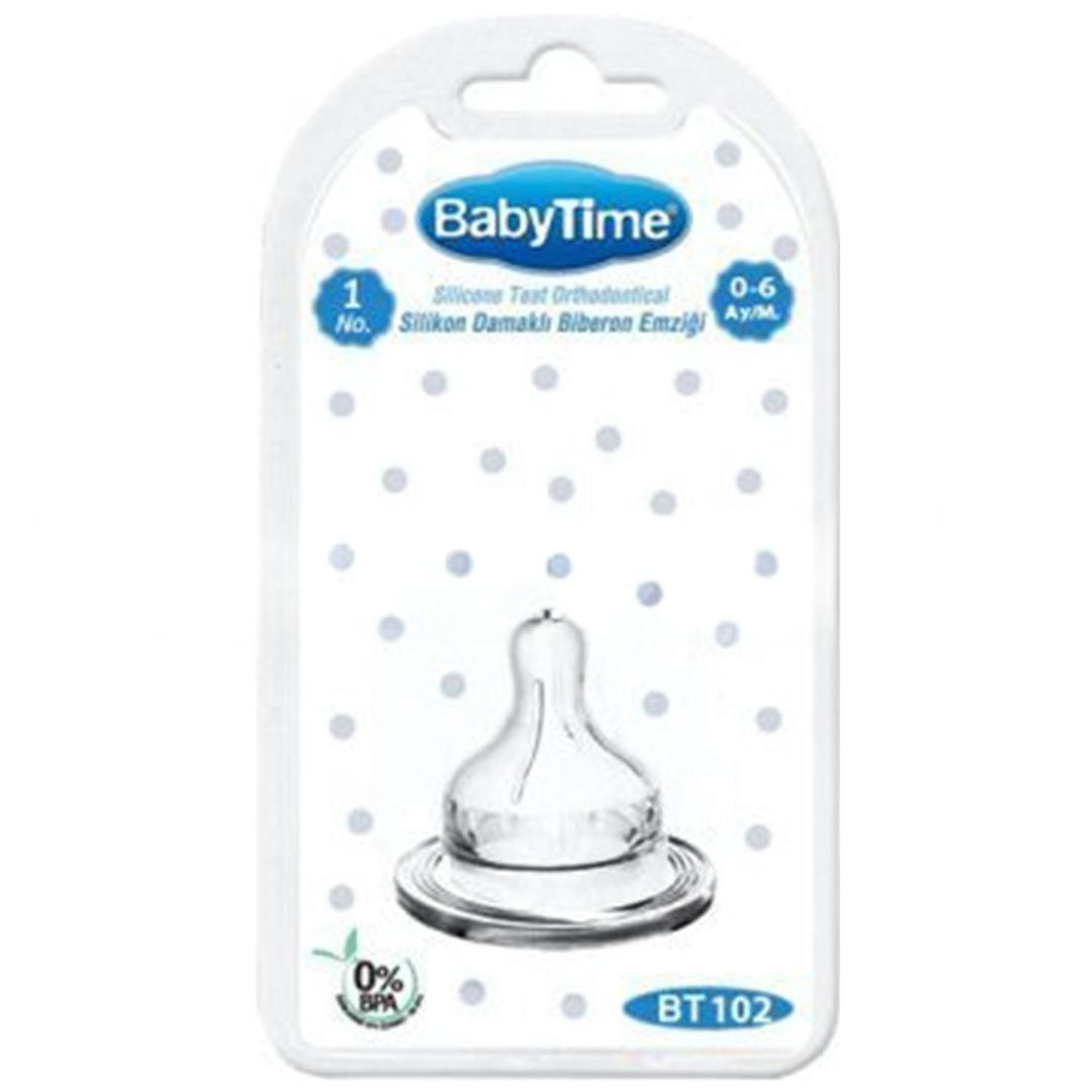 Baby Time BT102 Silikon Geniş Ağız Biberon Emziği No: 1