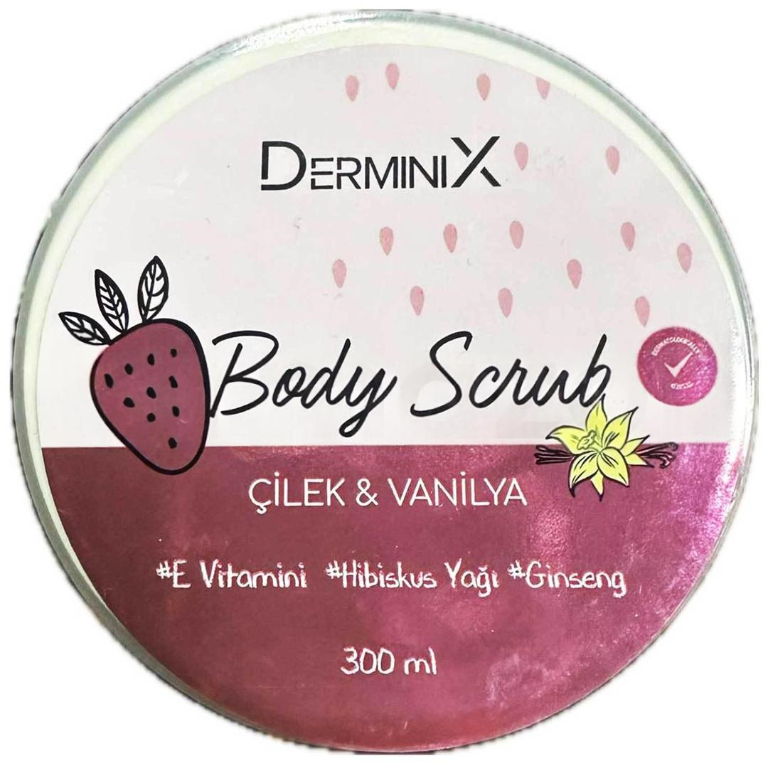 Derminix Vücut Peelingi Body Scrub Çilek Vanilya 300 ml