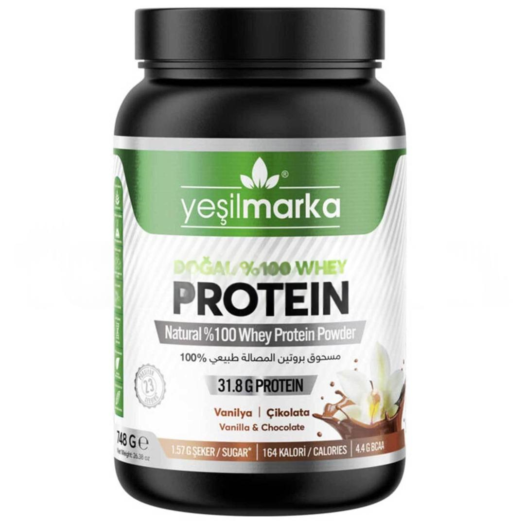 Yeşilmarka Doğal Whey Protein Tozu Vanilya ve Kakao 748 gr