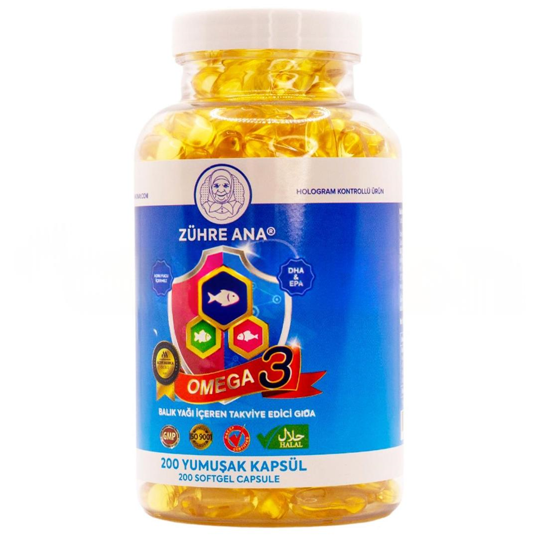 Zühre Ana Omega 3 Balık Yağı 1300 mg 200 Kapsül