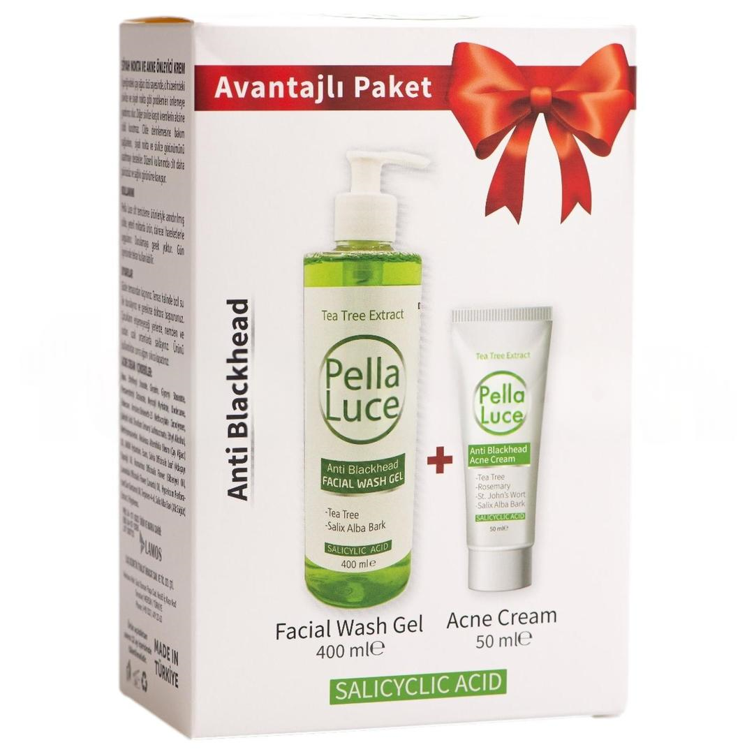 Pella Luce Facial Wash Gel 400 ml + Pella Luce Anti Blackhesd Acne Cream 40 gr - Avantaj Paketi