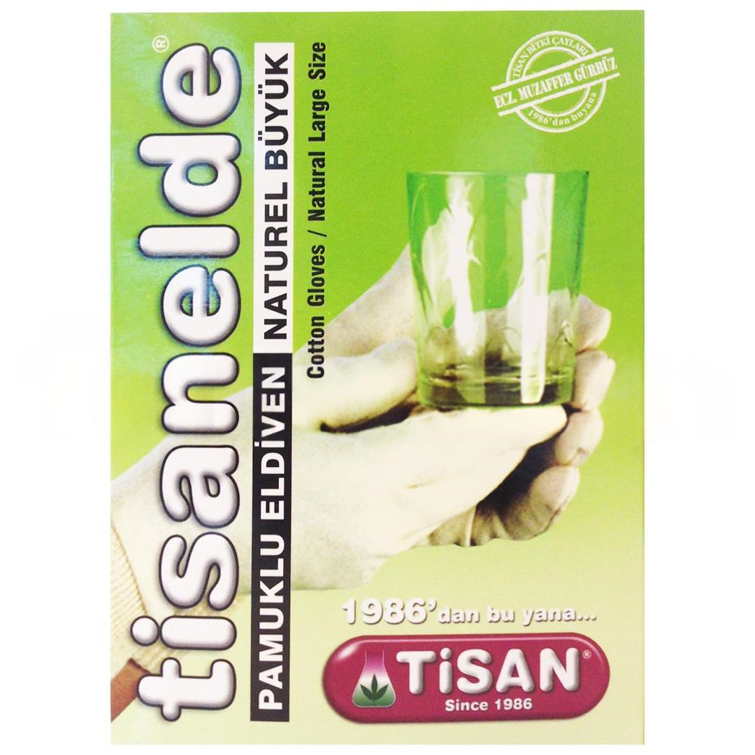 Tisanelde Pamuklu Eldiven Naturel Büyük