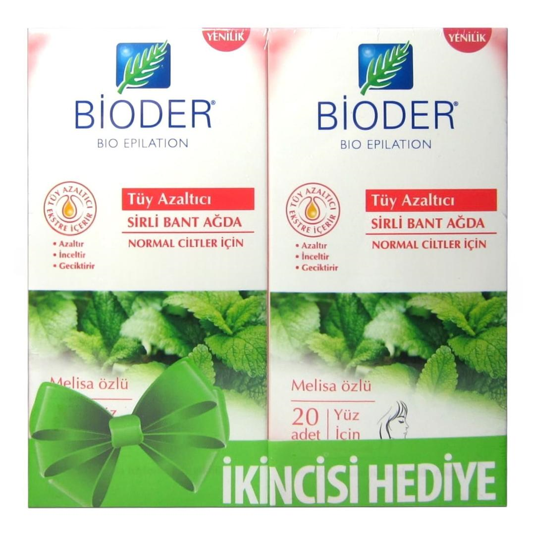 Bioder Epiten Sirli Ağda Bandı Tüy Azaltıcı Normal Ciltler Yüz Bölgesi 12li - İkincisi Hediye