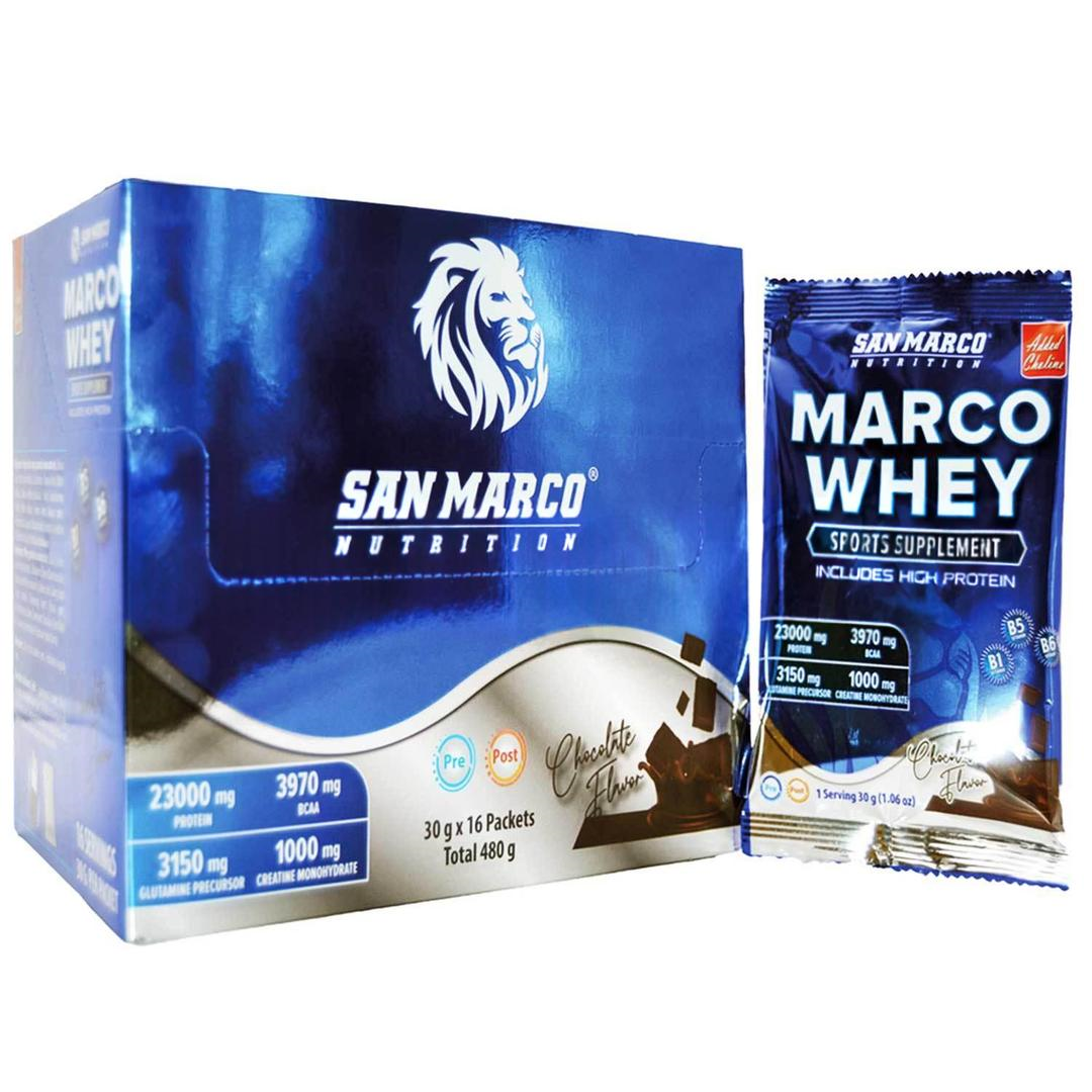 Marco Whey Protein Tozu Çikolata Aromalı Saşe 480 gr - 16lı