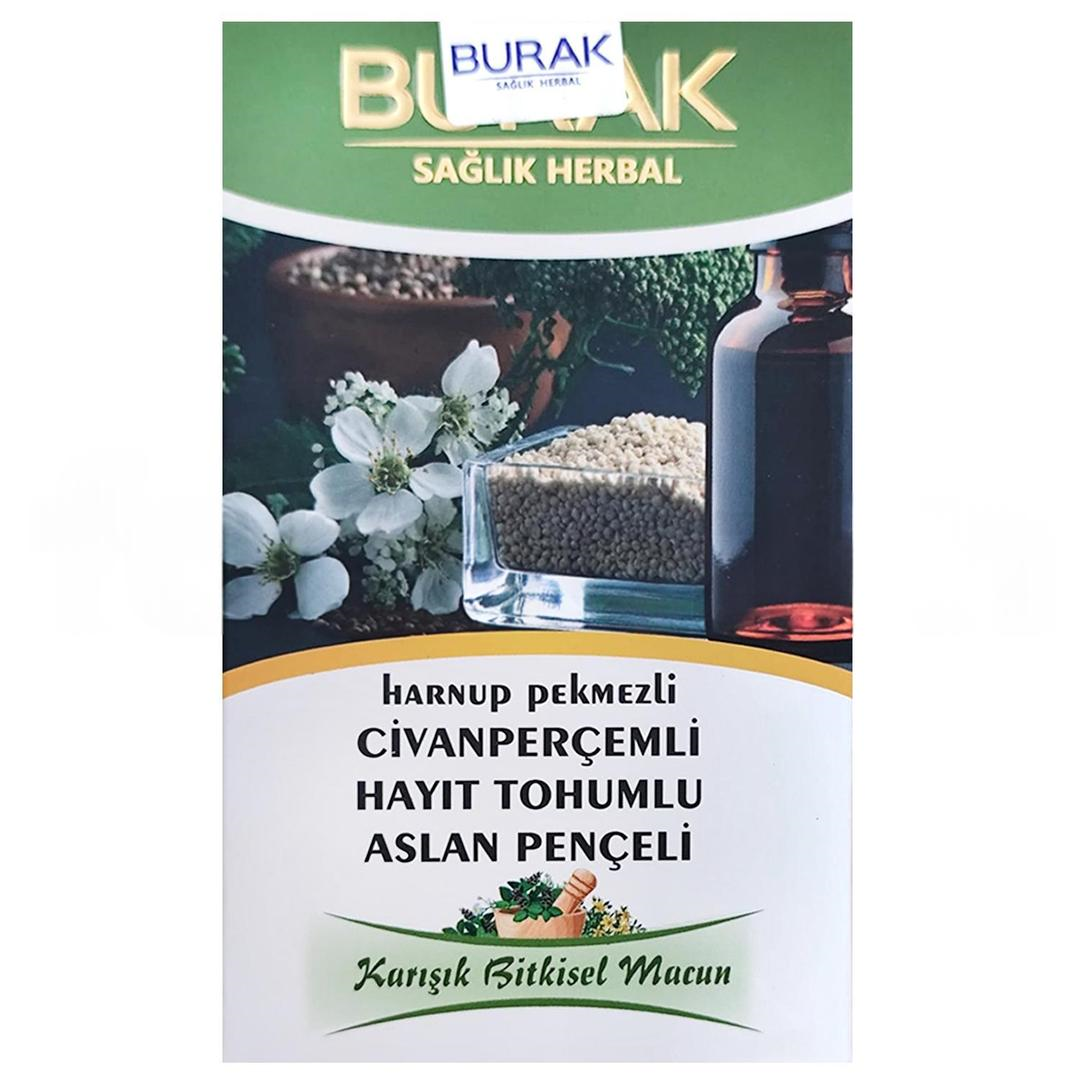Burak Sağlık Harnup Pekmezli Civanperçemli Hayıt Tohumlu Aslan Pençeli Karışık Bitkisel Macun 420 gr
