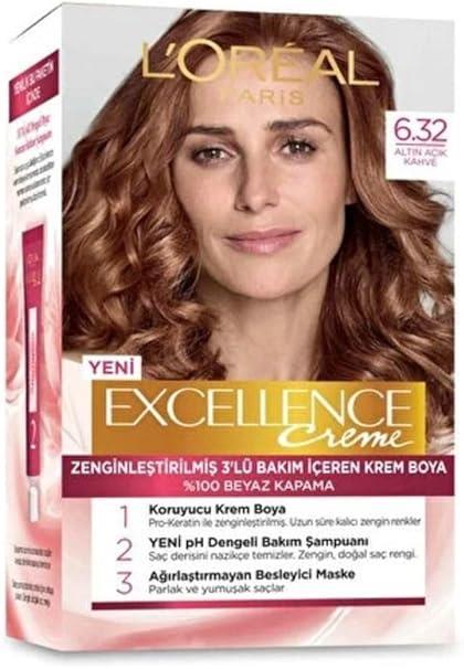LOreal Paris Excellence Creme 6.32 Altın Açık Kahve Saç Boyası