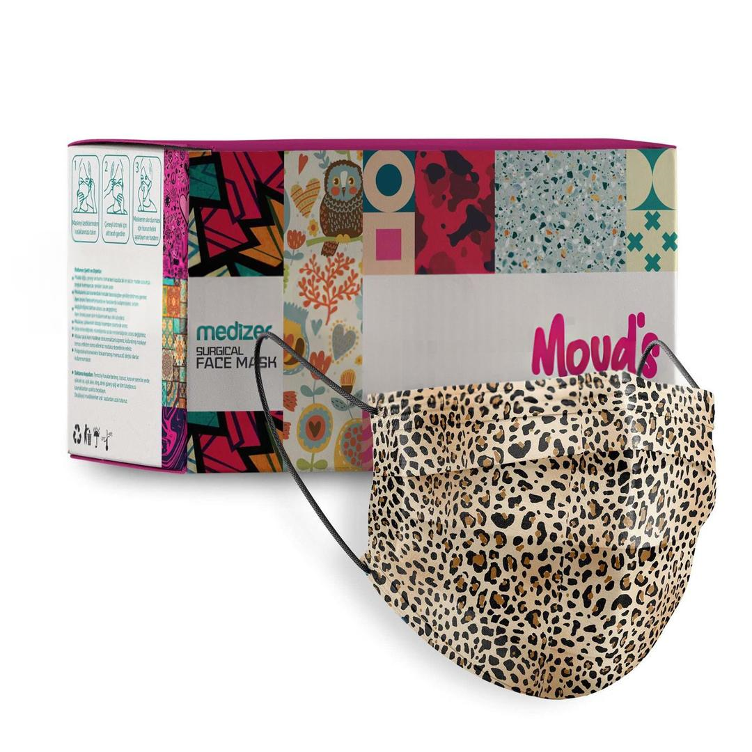 Medizer 3 Katlı Meltblown Leopar Desenli Cerrahi Maske Telli 50li - 10 Adet