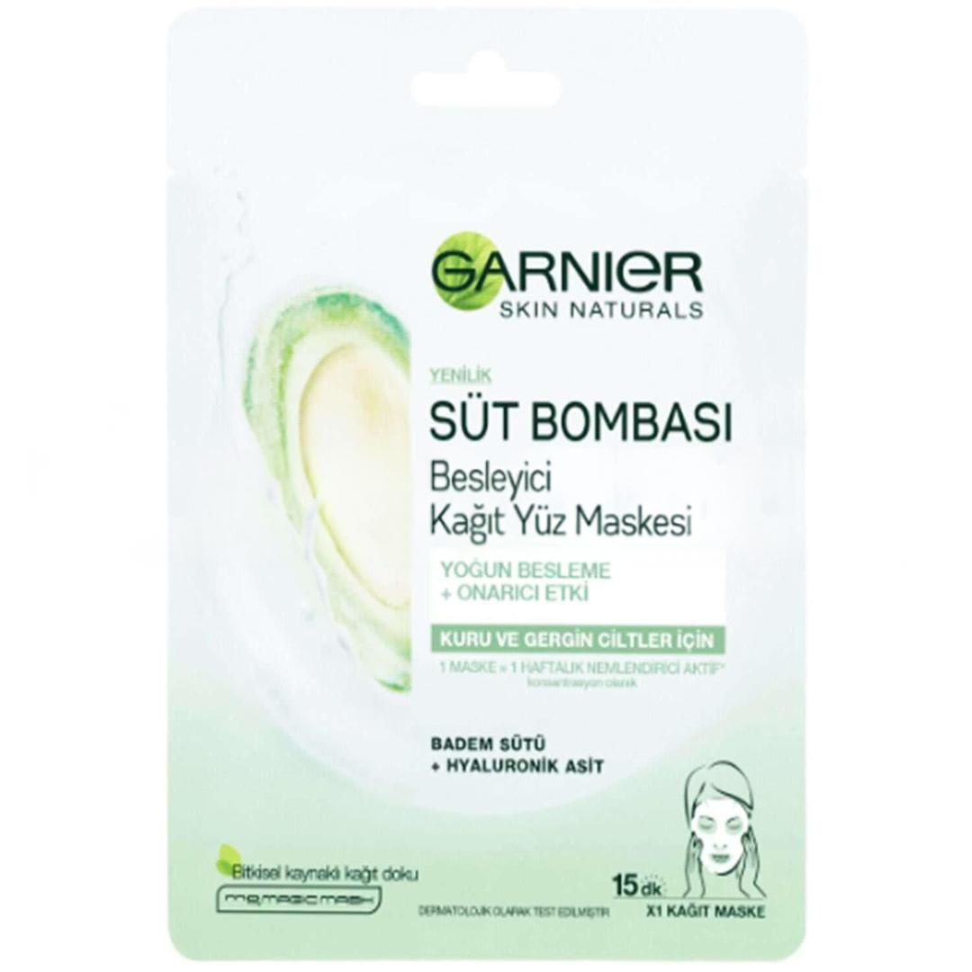 Garnier Süt Bombası Besleyici Kağıt Yüz Maskesi - Kuru ve Gergin Ciltler