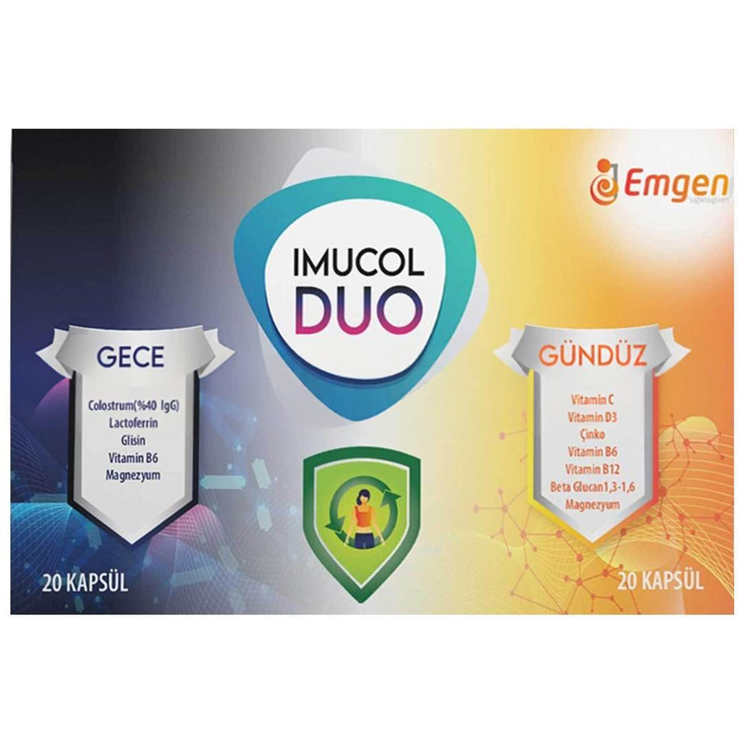 Imucol Duo Colostrum Gece ve Gündüz 20+20 Kapsül