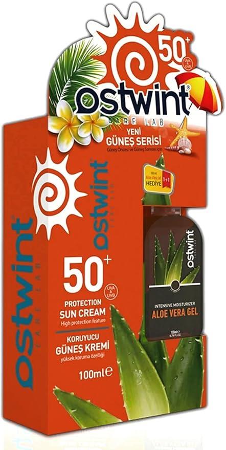 Ostwint 100 ml Aloe Vera Jel ve 100 ml 50 SPF Koruyucu Güneş Kremi