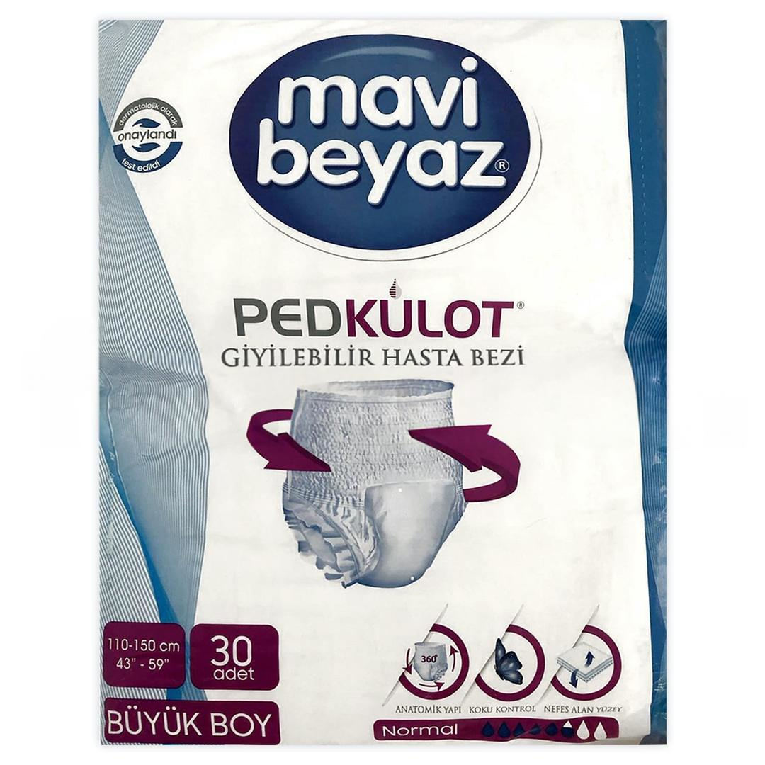 Mavi Beyaz Emici Külot Hasta Bezi 30lu Large