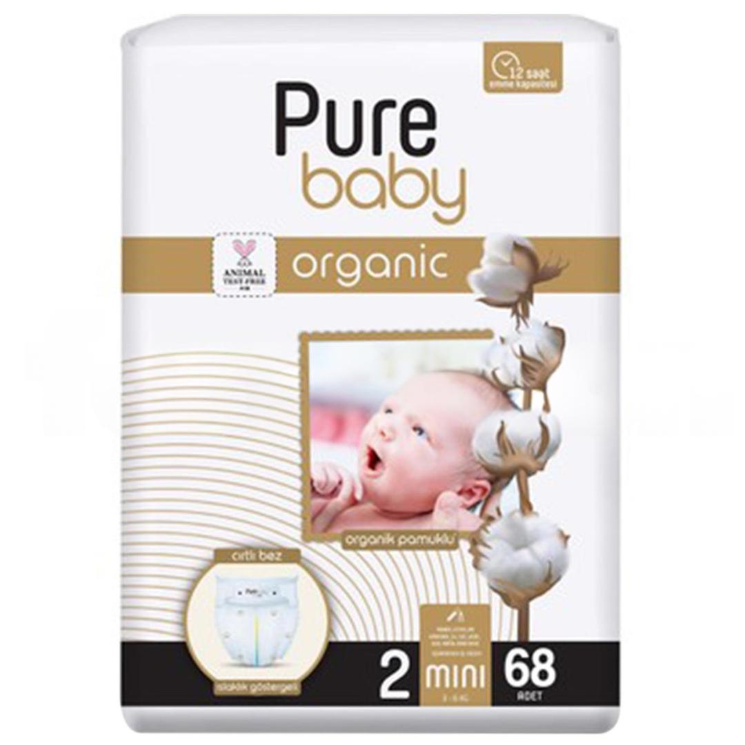 Pure Baby Organik Bebek Bezi No: 2 68li