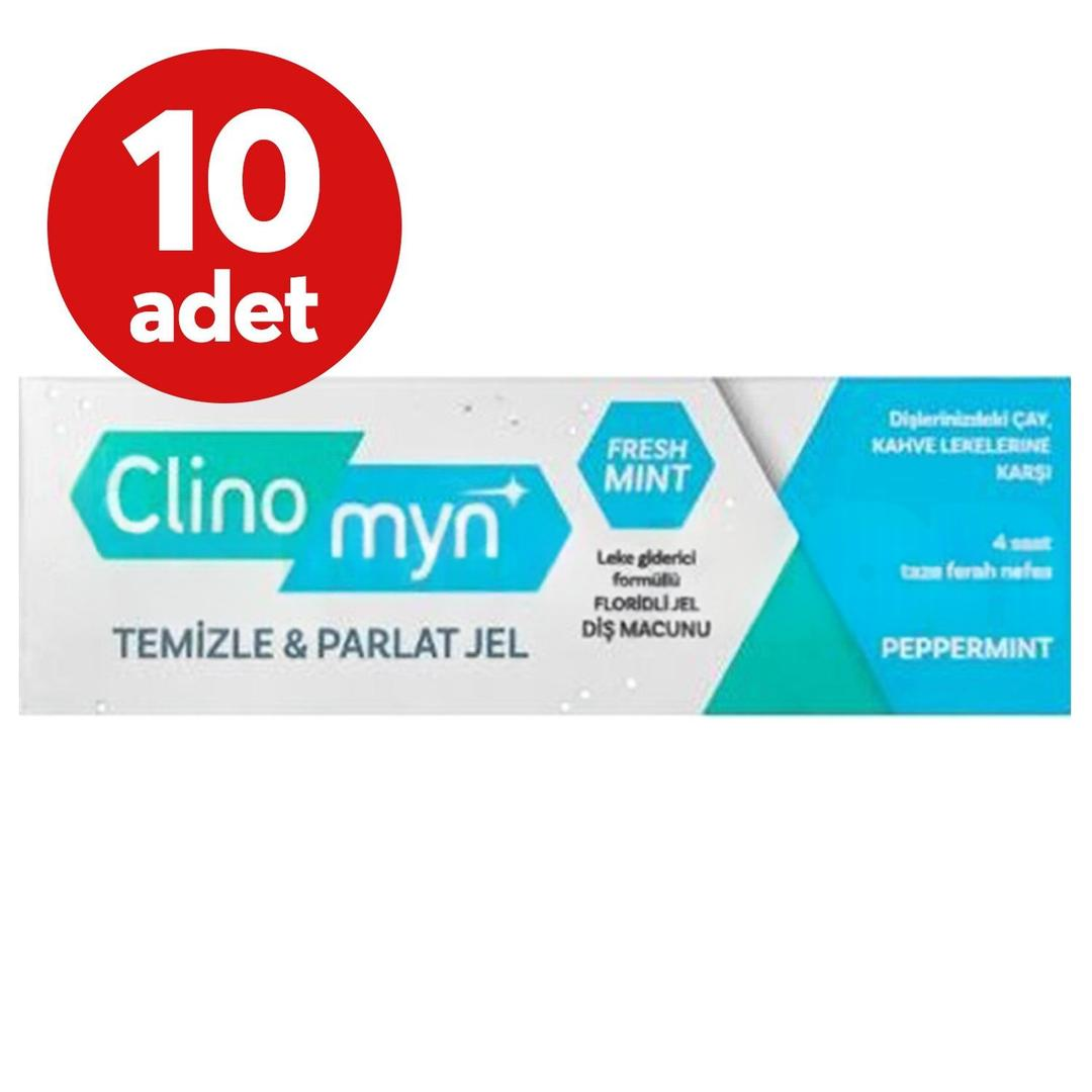 Clinomyn Fresh Temizleme Parlatma Jel Diş Macunu 75 ml - 10 Adet