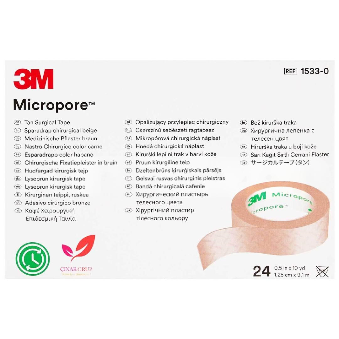 3M Micropore Kahverengi Bant 1,25 cm x 9,1 m 24 Adet