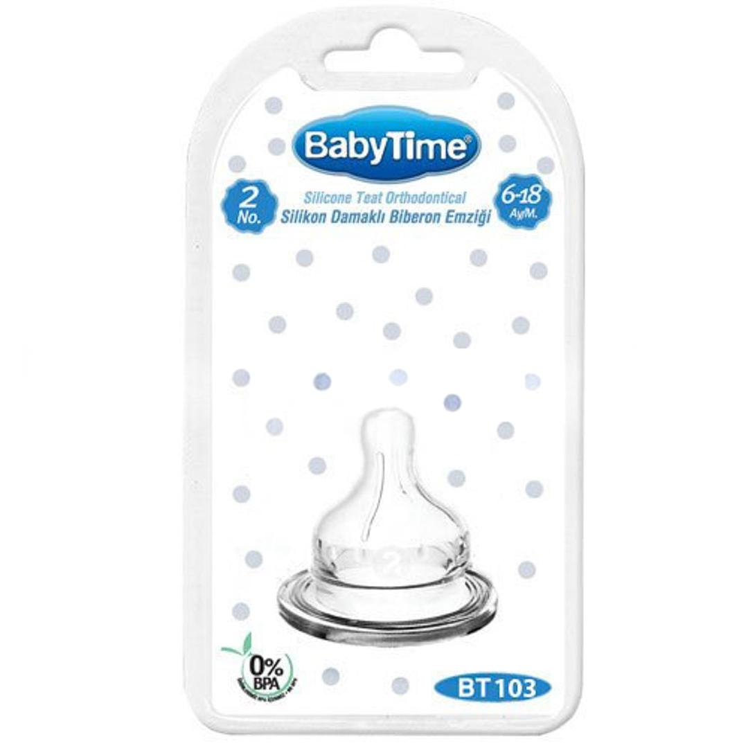 Baby Time BT103 Silikon Geniş Ağız Biberon Emziği No: 2