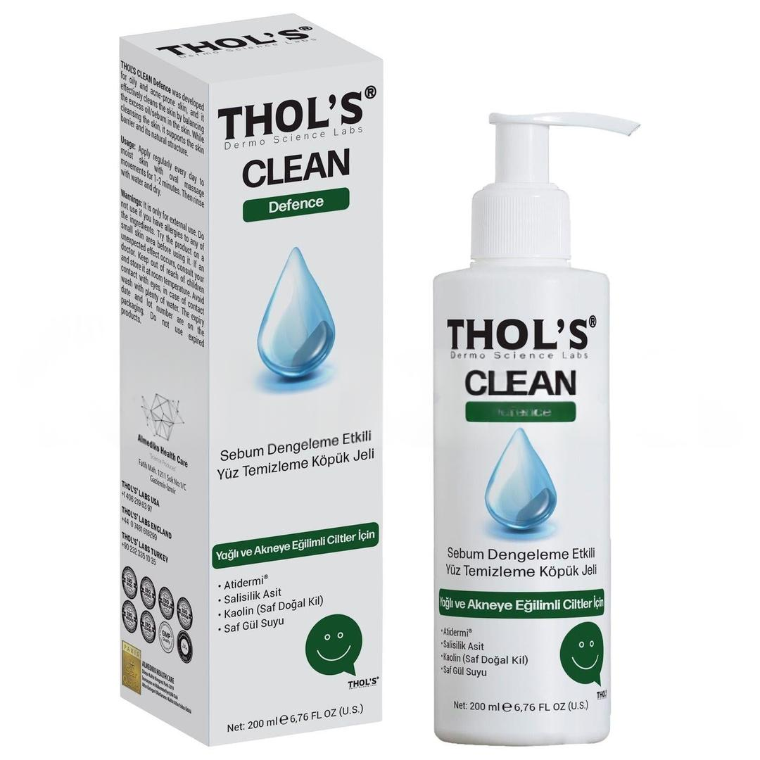 Thols Clean Defence TB4 Yağlı ve Akneye Eğilimli Ciltler İçin Yüz Temizleme Köpük Jeli 200 ml