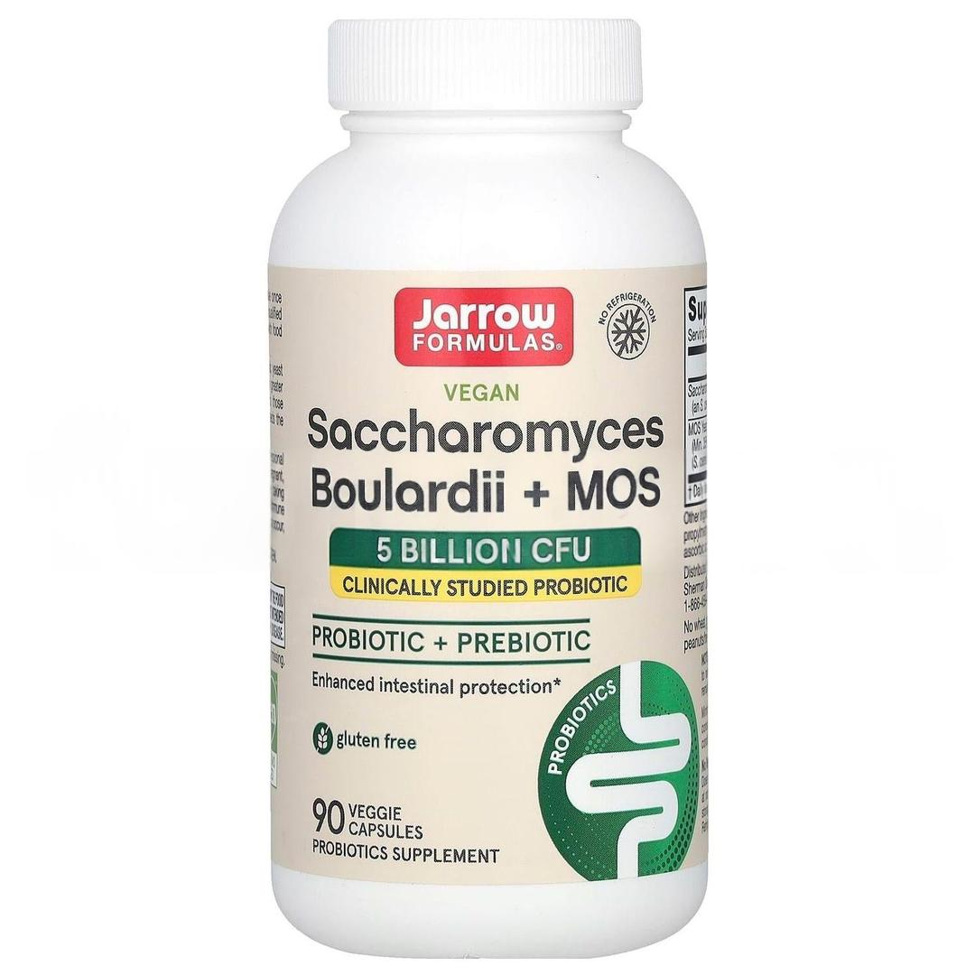Jarrow Formulas Vegan Saccharomyces Boulardii + Mos 5 Billion Cfu 90 Veggie Capsules - İthal