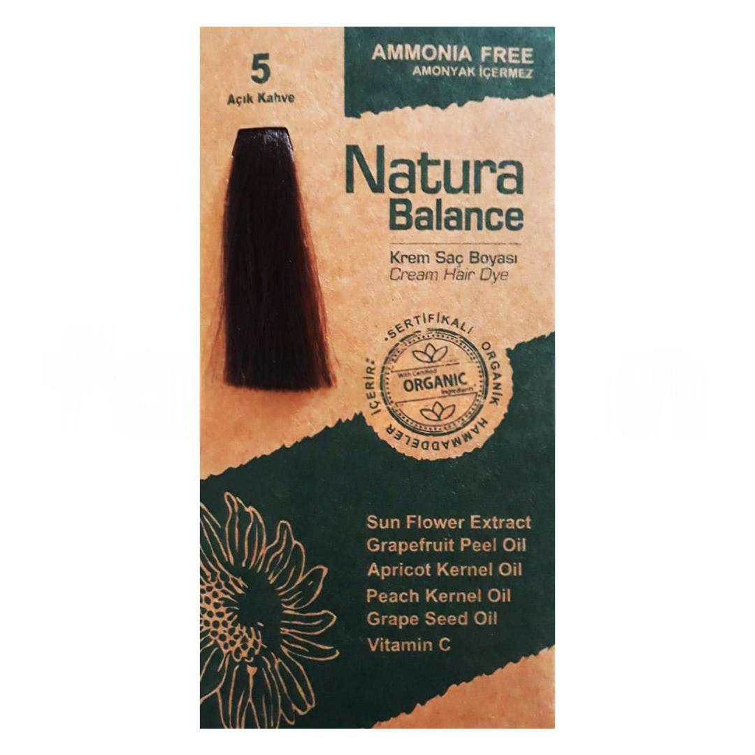Natura Balance Organik Krem Saç Boyası 60 ml - 5 Açık Kahve