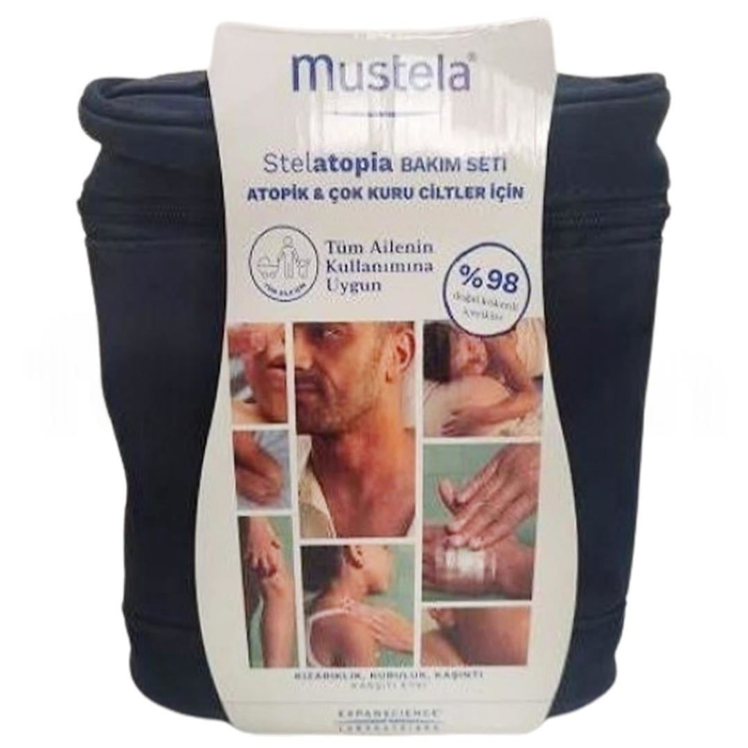 Mustela Stelatopia Bakım Seti Çantalı - Şampuan 200 ml + Lipit Yenileyici Krem 300 ml + Emolyent Yüz Kremi 40 ml