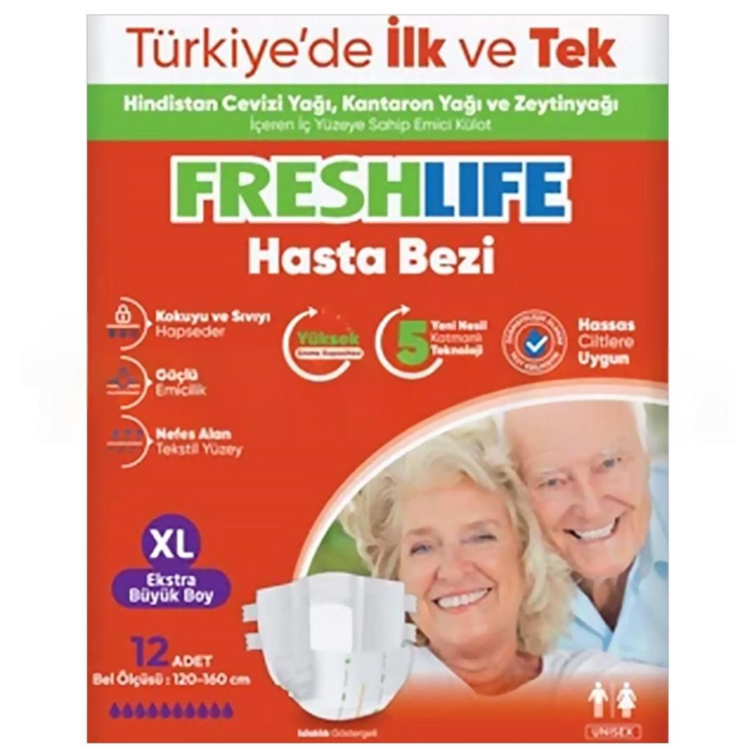 Freshlife Hasta Bezi Belbantlı xLarge 12li