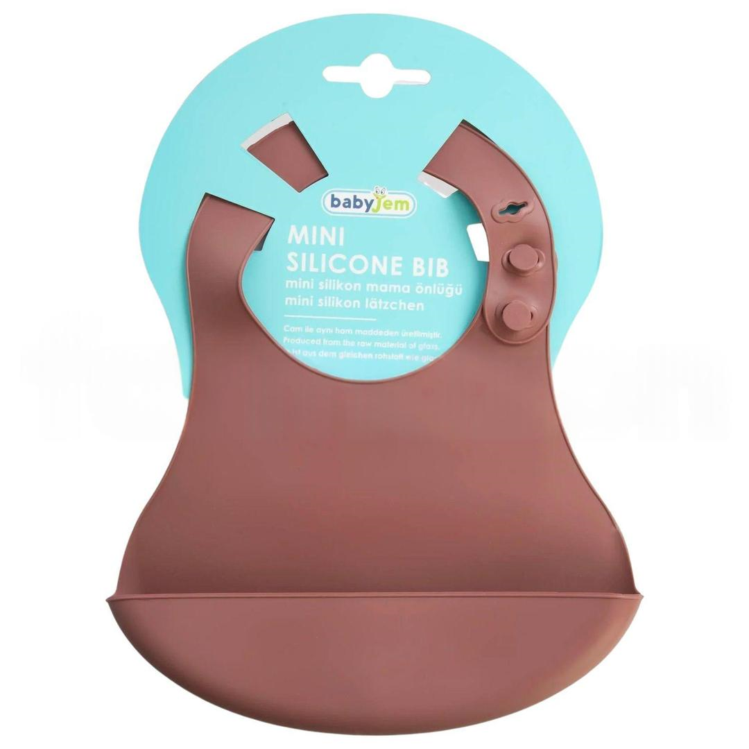 Babyjem Mini Silikon Önlük Mocha 718