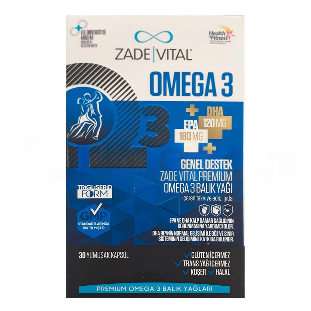 Zade Vital Omega 3 Balık Yağı Premium 30 Kapsül