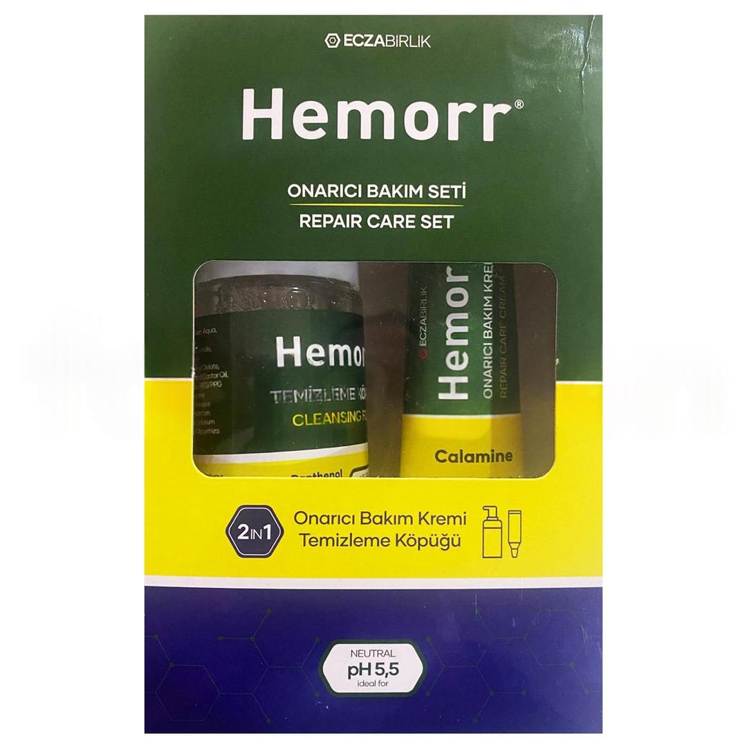 Hemorr Onarıcı Bakım Seti Temizleme Köpüğü 150 ml + Onarıcı Bakım Kremi 50 ml