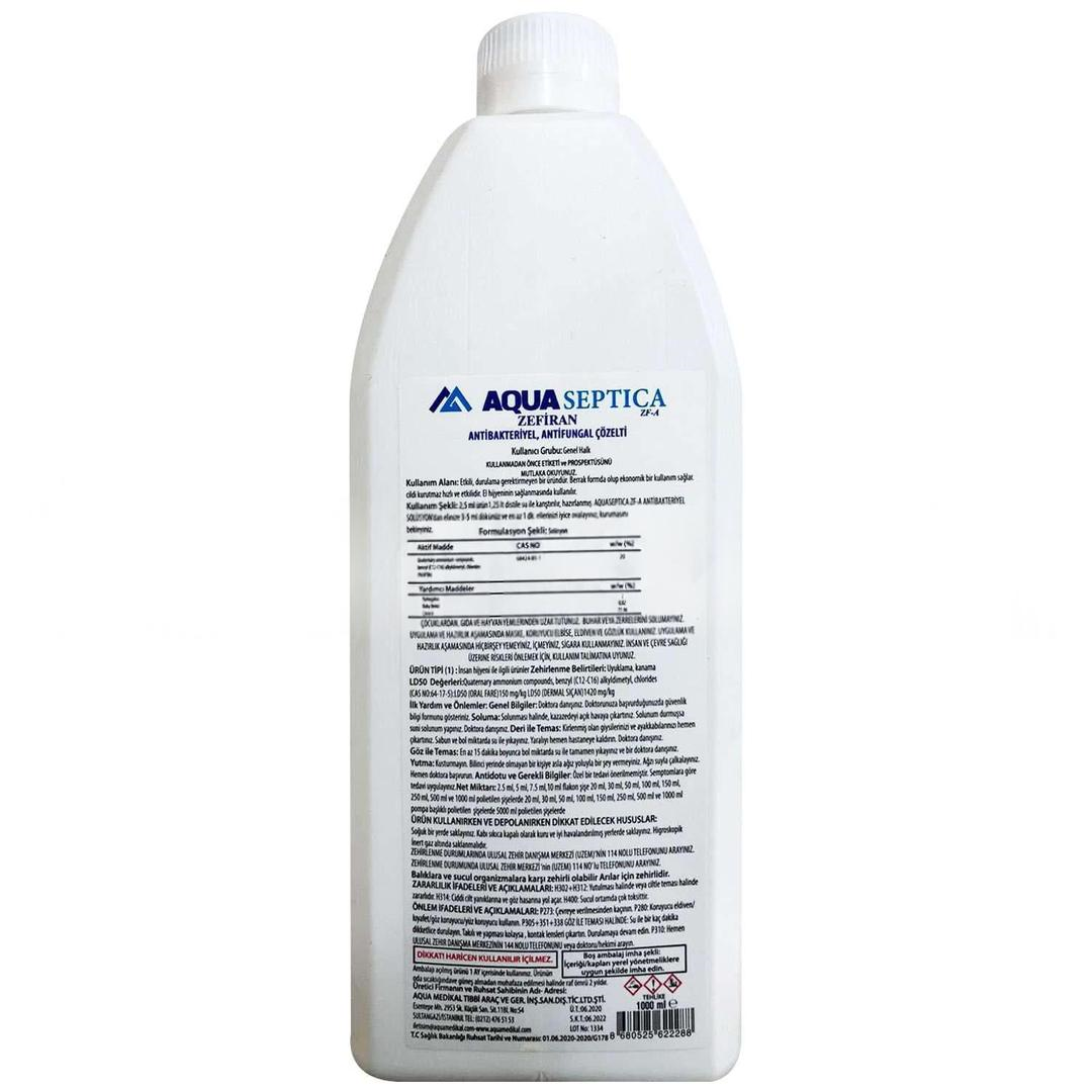 Aqua Septica Zefiran El Temizleyici Solüsyon 1000 ml (Biyosidal Ruhsatlı)