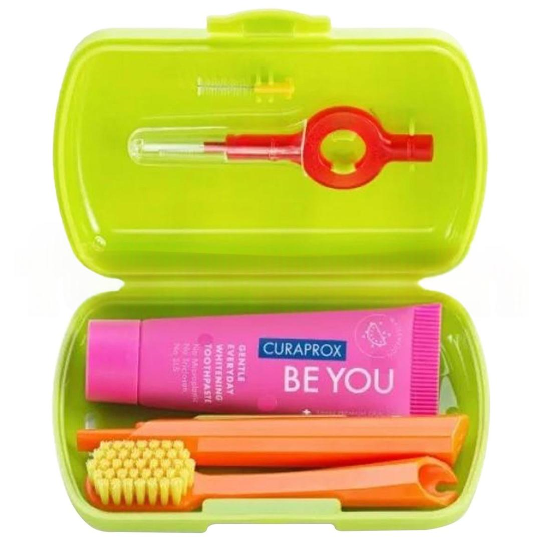 Curaprox Travel Set - Diş Fırçası + Diş Arası Fırça + Diş Macunu 10 ml - Yeşil