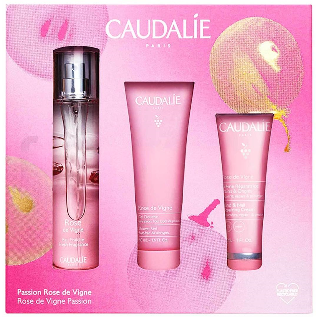 Caudalie - Rose de Vigne Eau Fraiche 50 ml + Rose de Vigne Shower Gel 50 ml + Rose De Vigne Hand and Nail Cream 30 ml