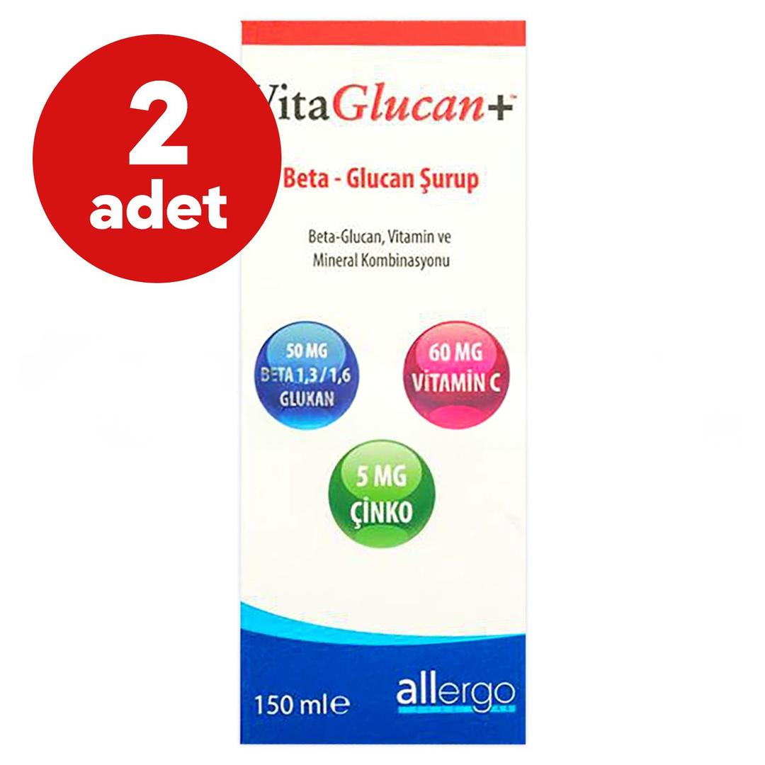 VitaGlucan Beta Glucan & C Vitamini Şurup 150 ml - 2 Adet
