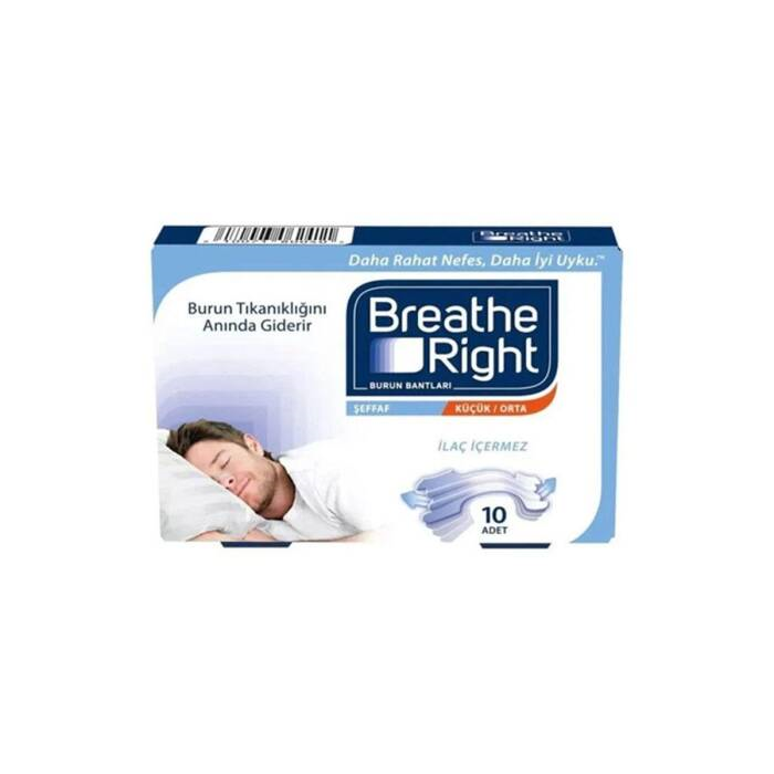 Breathe Right Şeffaf Burun Bandı Küçük & Orta Boy 10'lu