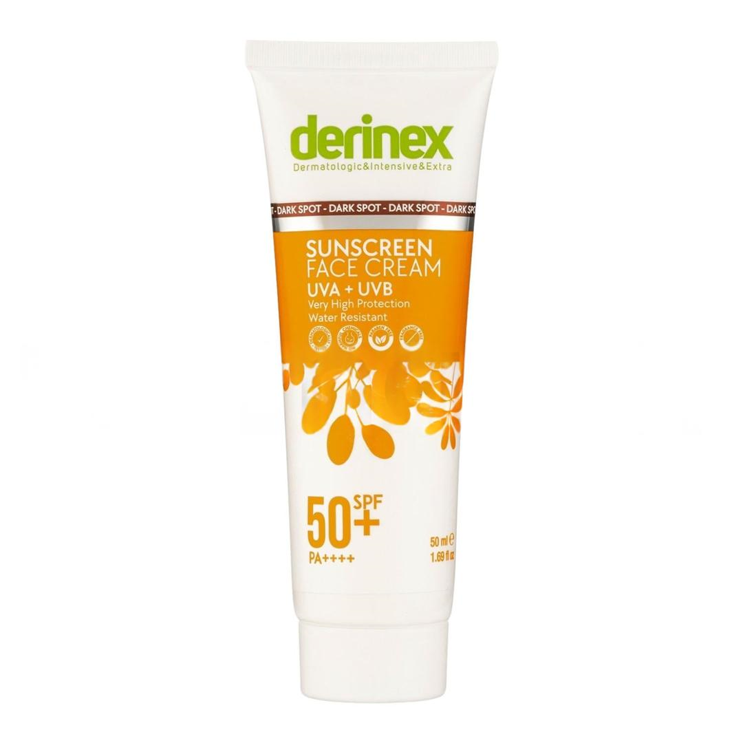 Derinex Güneş Koruyucu Yüz Kremi Lekeli Ciltler İçin SPF50+ 50 ml
