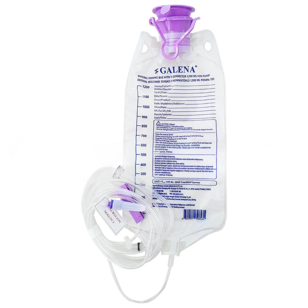 Galena Enteral Beslenme Torbası Pompalı Y Konektörlü 1200 ml