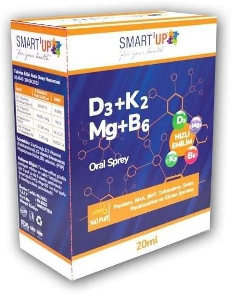SMART UP D3K2 MAGNEZYUM B6 ORAL SPREY 20 ML