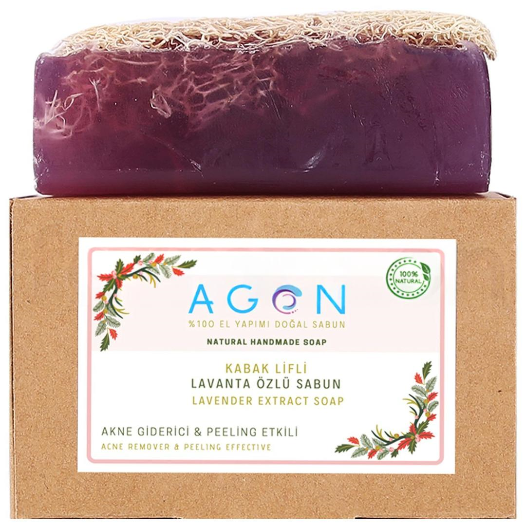 Agon El Yapımı Doğal Kabak Lifli Sabun Lavanta 120 gr