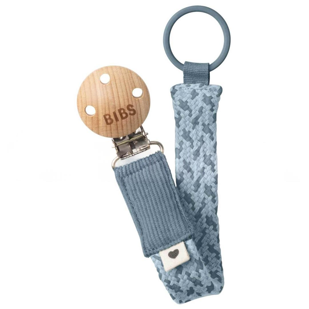 Bibs Paci Braid Emzik Askısı - Petrol & Baby Blue