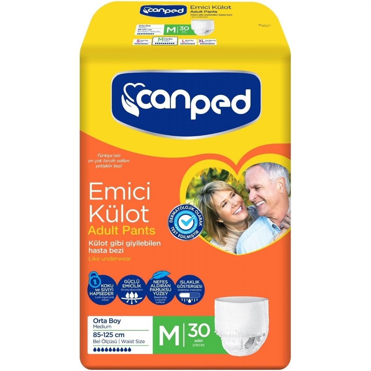 CANPED EMİCİ KÜLOT HASTA BEZİ ORTA 30 ADET M