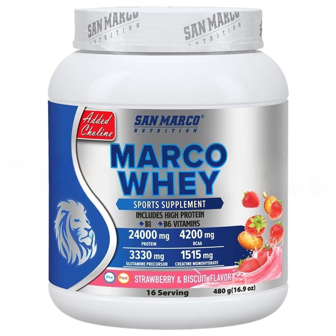 Marco Whey Protein Tozu Çilek&Bisküvi Aromalı 480 gr