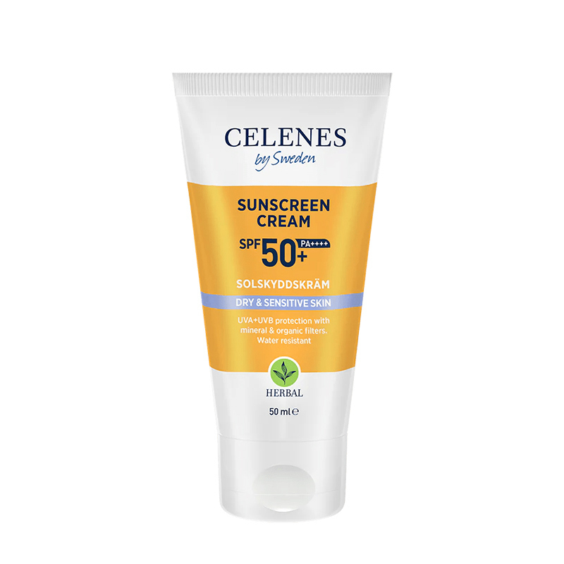 Celenes By Sweden Herbal Kuru ve Hassas Ciltler İçin Güneş Kremi SPF50+ 50 ml