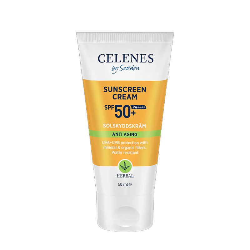 Celenes By Sweden Herbal Yaşlanma Karşıtı SPF50+ Güneş Kremi 50 ml