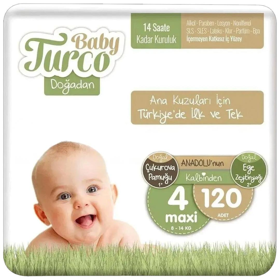 Baby Turco Doğadan Bonus Paket Bebek Bezi No: 4 120li