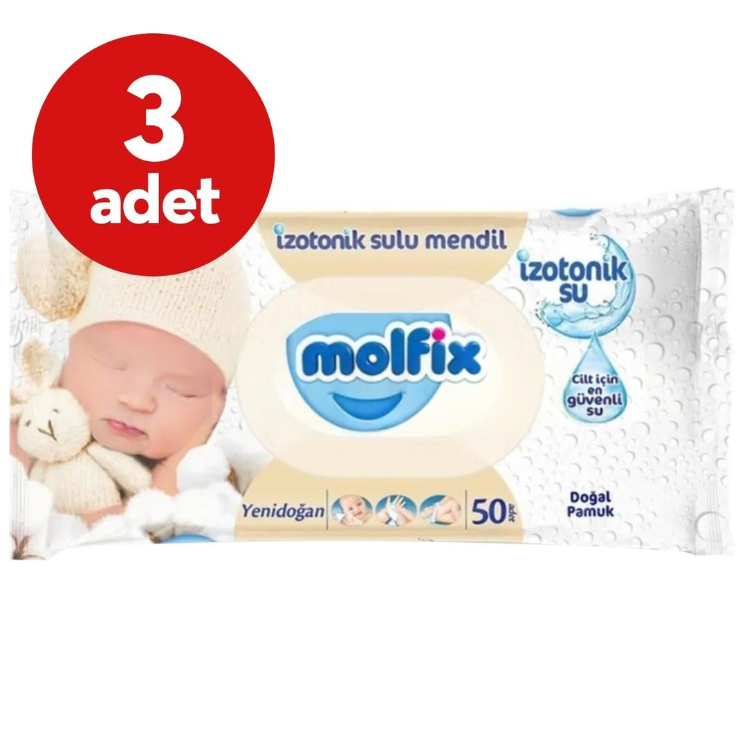 Molfix İzotonik Sulu Yenidoğan 50 Yaprak - 3lü Paket