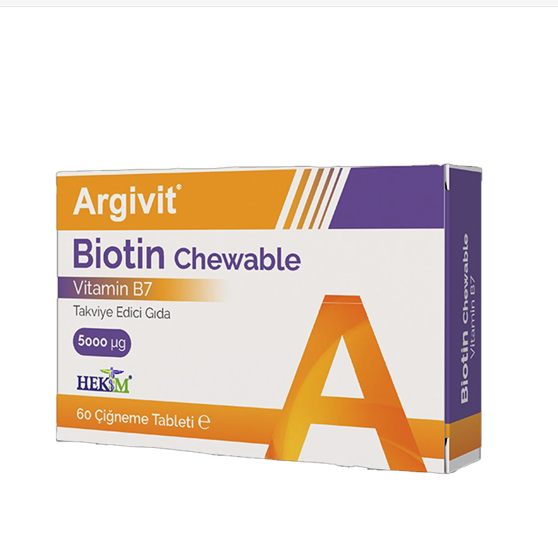 Hekim İlaç Argivit Biotin Chewable Takviye Edici Gıda 60 Tablet