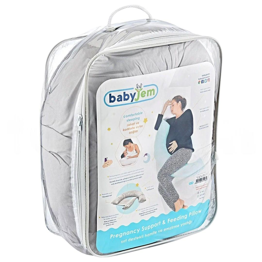 Babyjem Sırt Destekli Hamile ve Emzirme Yastığı Gri