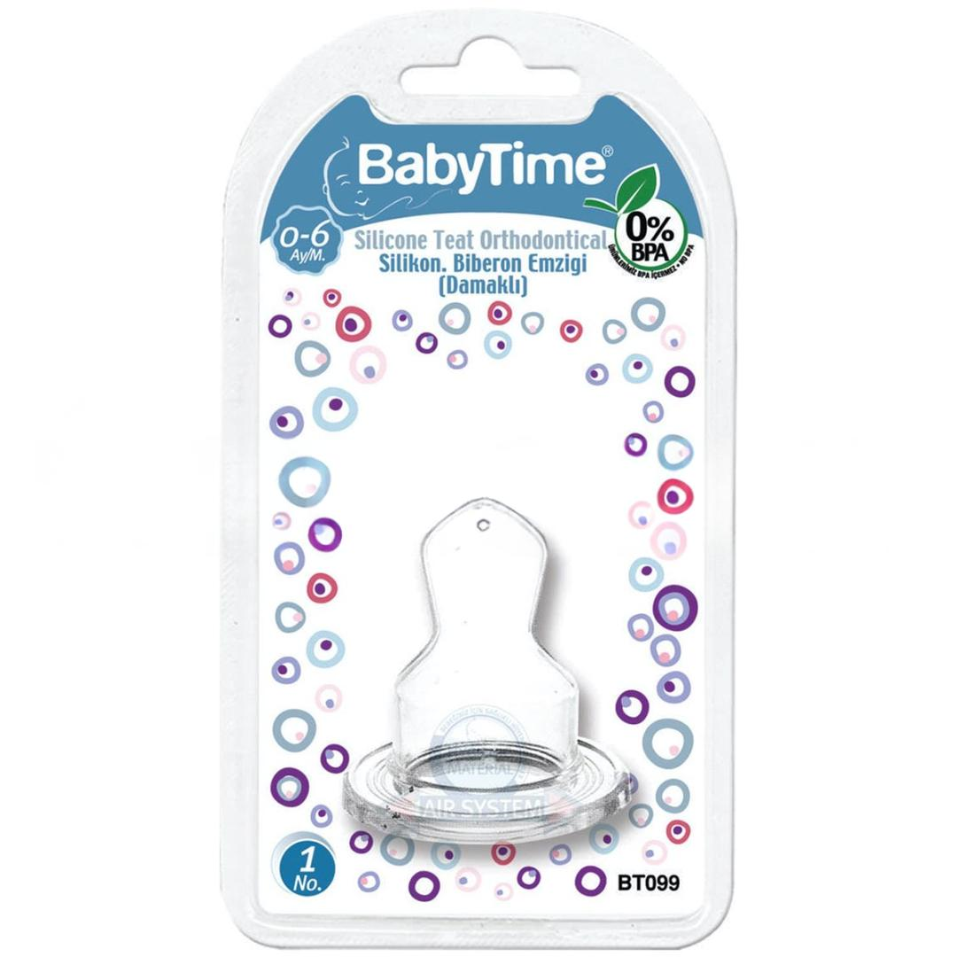 Baby Time BT099 Silikon Damaklı Biberon Emziği No: 1