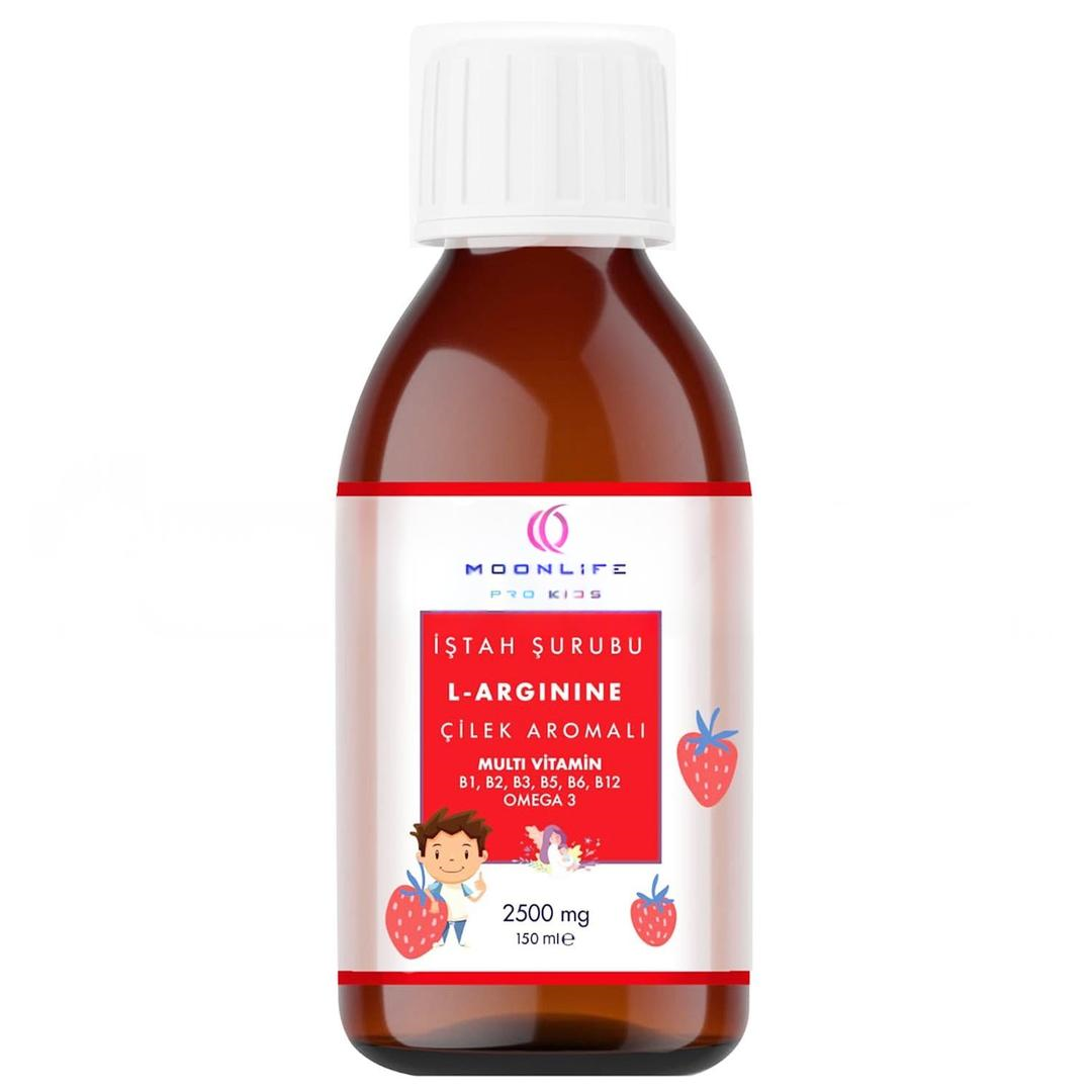 Moonlife Çilekli İştah Şurubu L-Arginine Omega 3 Multivitamin 150 ml